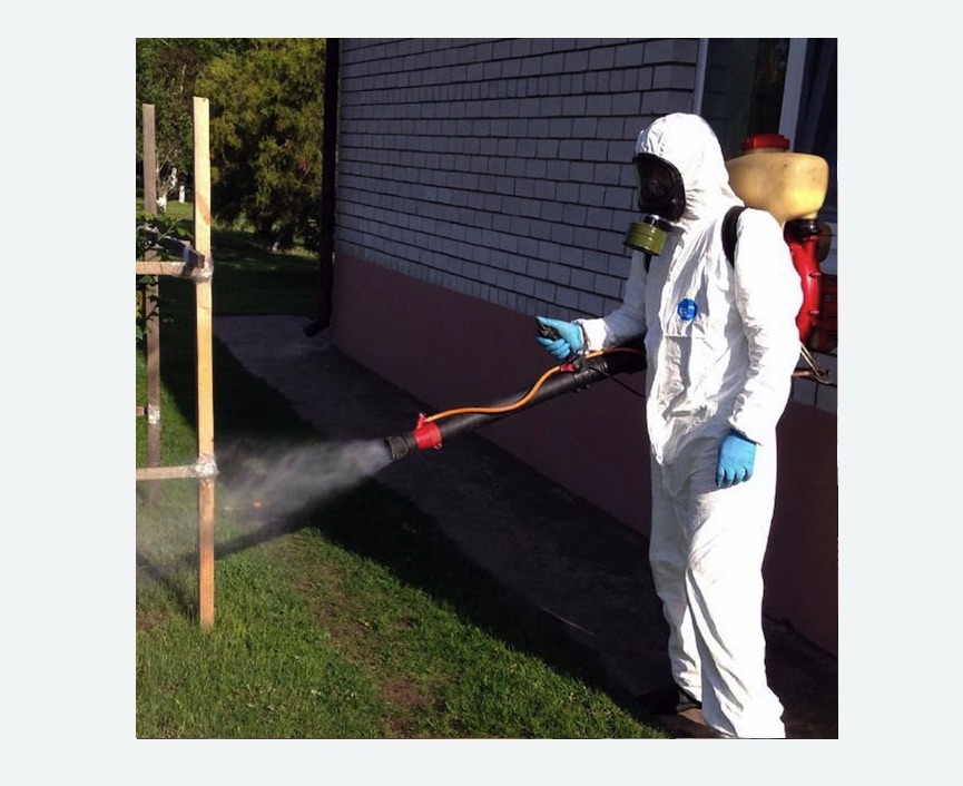 травля клещей на участке в деревне Старая